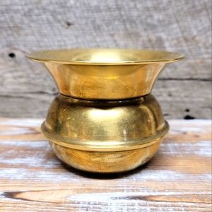 Vintage Small 3" Brass Spittoon Urn Planter